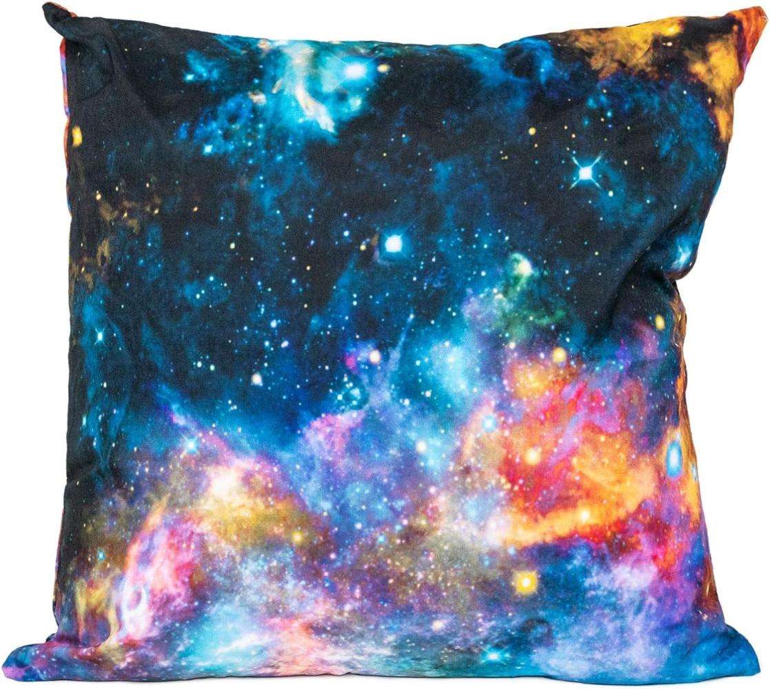 cosey Kissenbezug 45x45, Kissenhülle mit Motiv für Dekokissen, Sofakissen – Verschiedene Motive Polyester D11 Galaxy Bunt Bild 1