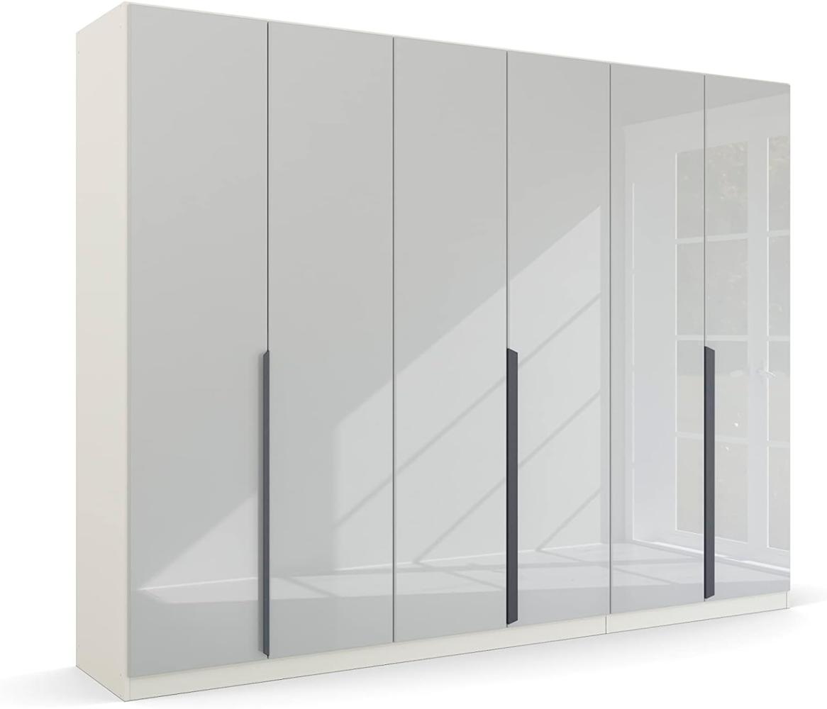 Kleiderschrank Drehtürenschrank Modern | 6-türig | glasweiß / alpinweiß | 271x210 Bild 1