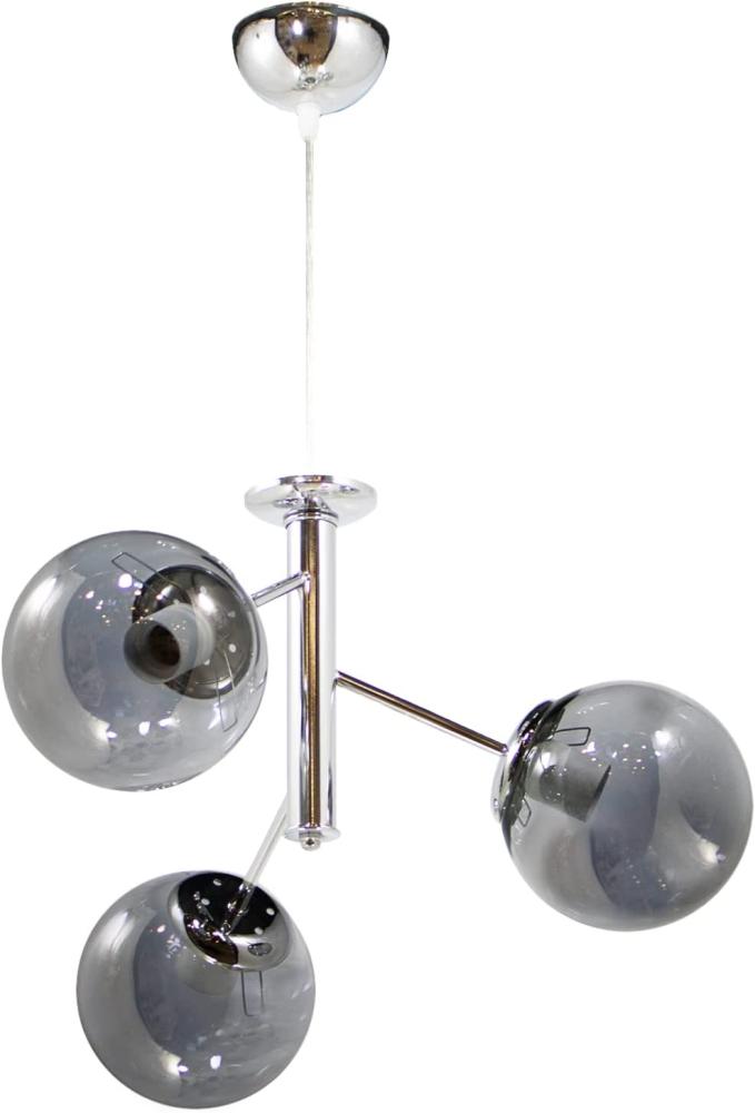 Deckenleuchte Asymmetrisch 3-flammig rundes Glas Chrom-Grau Bild 1