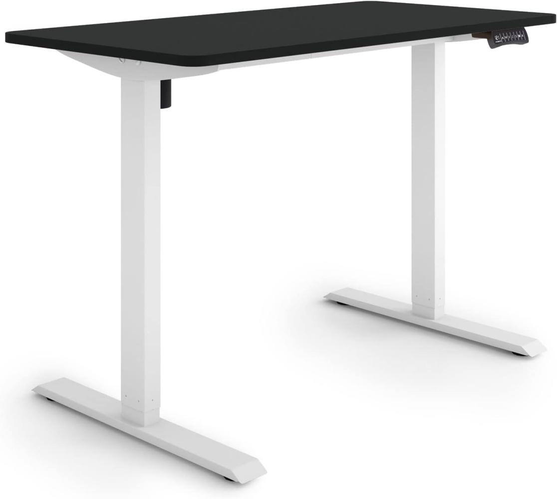 ESMART Germany ETX-121WB 120x60cm Schwarz Ergonomischer Steh-Sitz-Schreibtisch Stufenlos elektrisch höhenverstellbar 73,5-123,5cm 3X Memory Aktivitätserinnerung Soft-Start/Stopp Schnelle Montage Bild 1