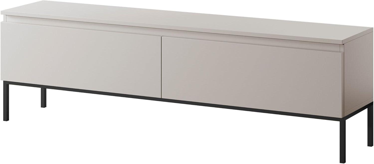 Selsey Bemmi - TV-Element, Beige mit schwarzem Metallgestell, 150 cm Bild 1