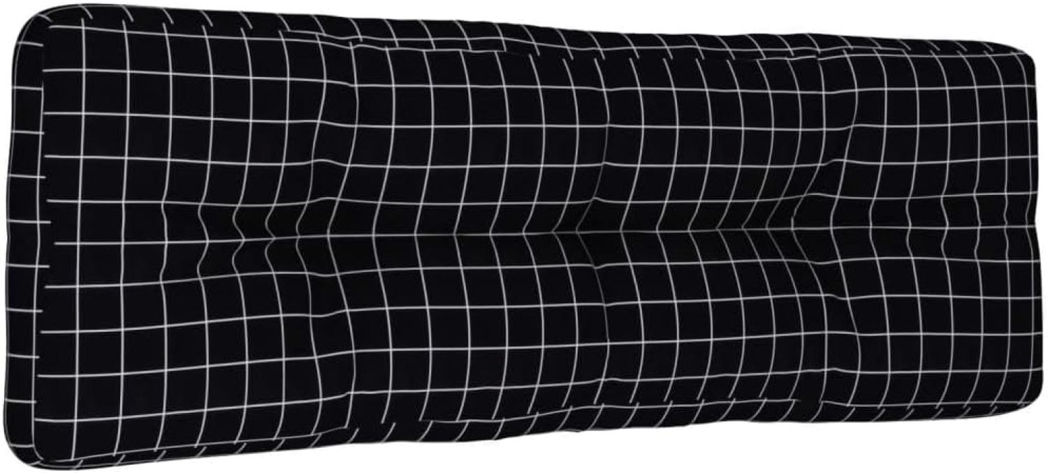 vidaXL Palettenkissen Schwarz Karomuster 120x40x12 cm Stoff 360639 Bild 1