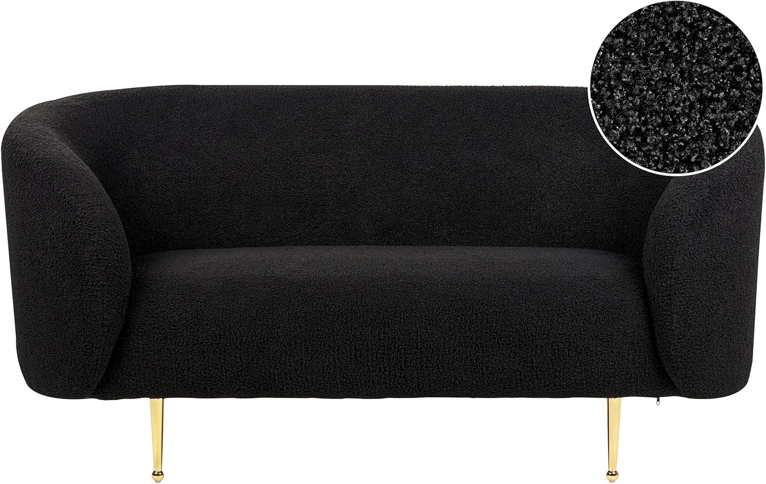 2 Sitzer Sofa LOEN Schwarz Bouclé Bild 1