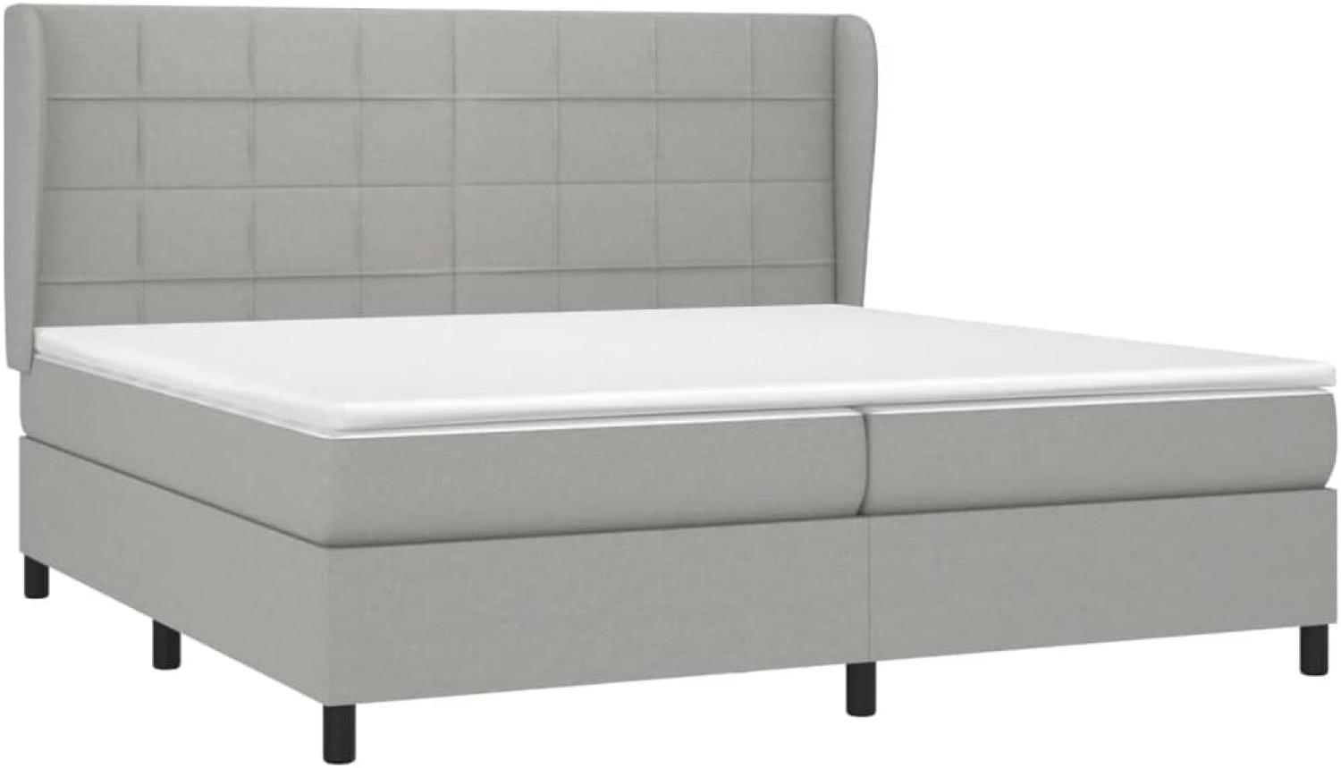 Boxspringbett mit Matratze Stoff Hellgrau 200 x 200 cm, Härtegrad: H2 [3127989] Bild 1