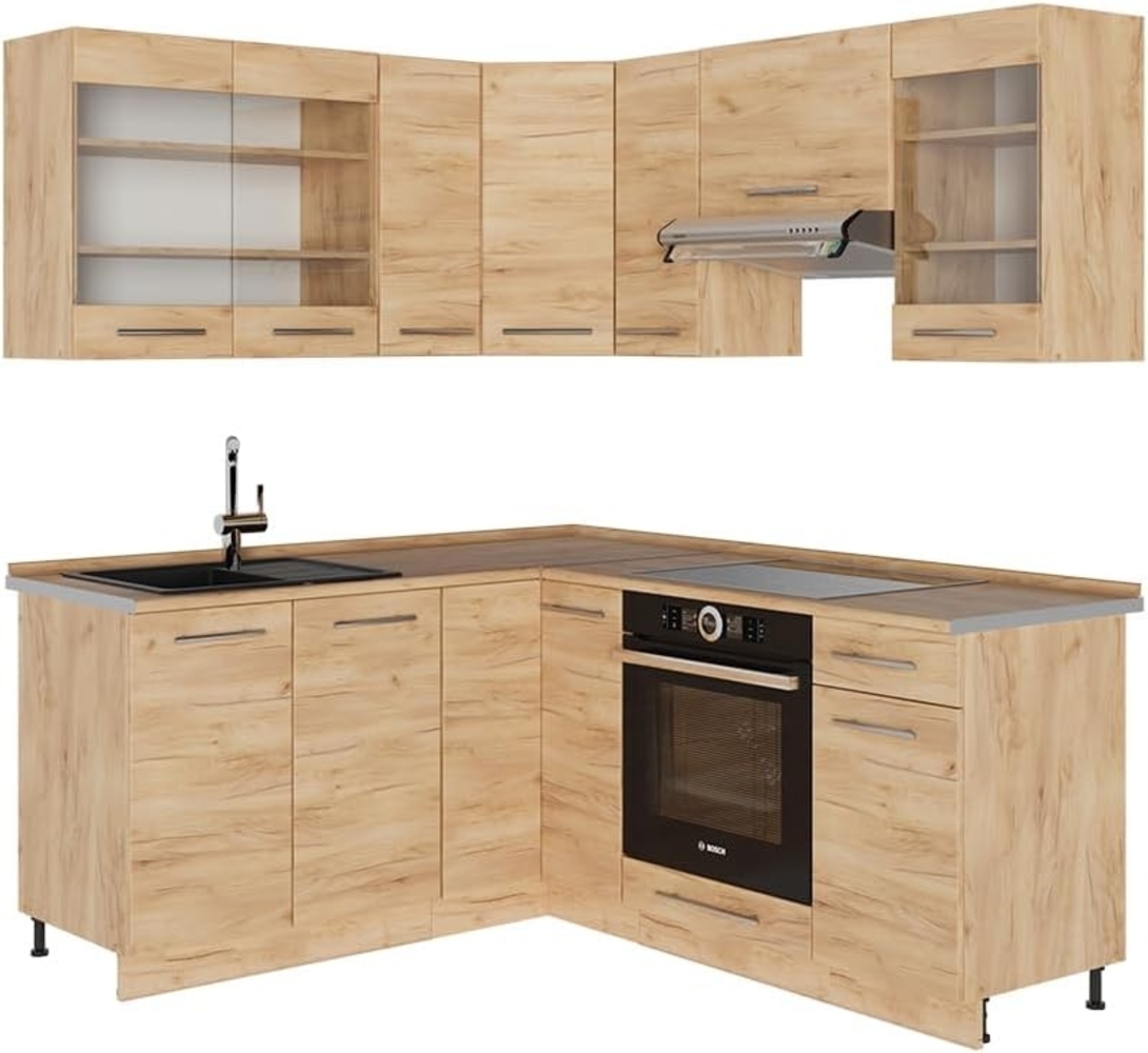 Eckküche Fame-Line Goldkraft Eiche 190 x 60 cm , AP Eiche Vicco Bild 1