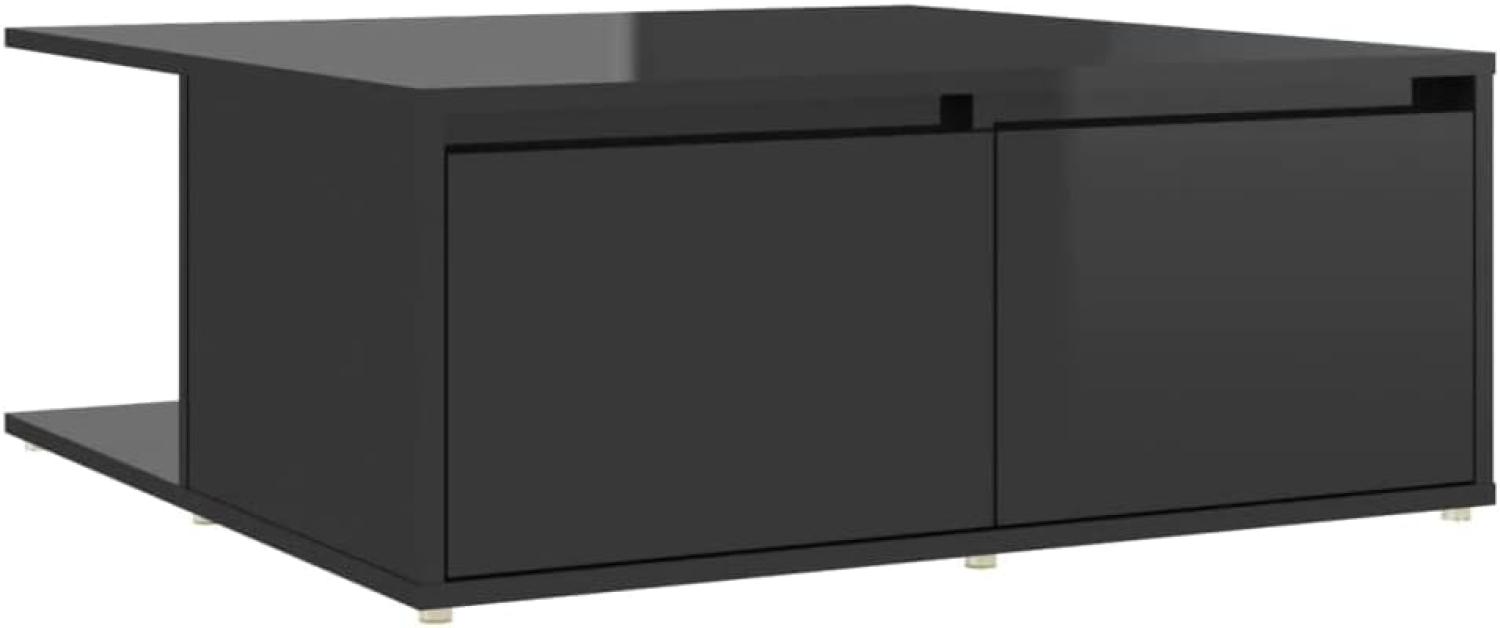 vidaXL Couchtisch Hochglanz-Schwarz 80 x 80 x 31 cm Spanplatte Bild 1