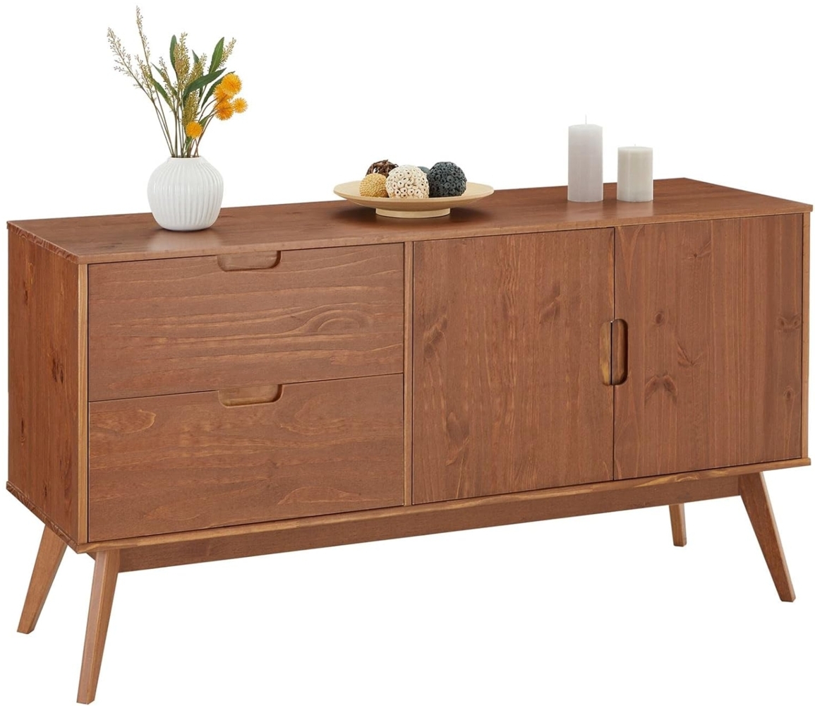 IDIMEX Sideboard TIVOLI, Sideboard Lowboard aus Kiefer massiv 2 Türen Kastanie skandinavisch Re Bild 1