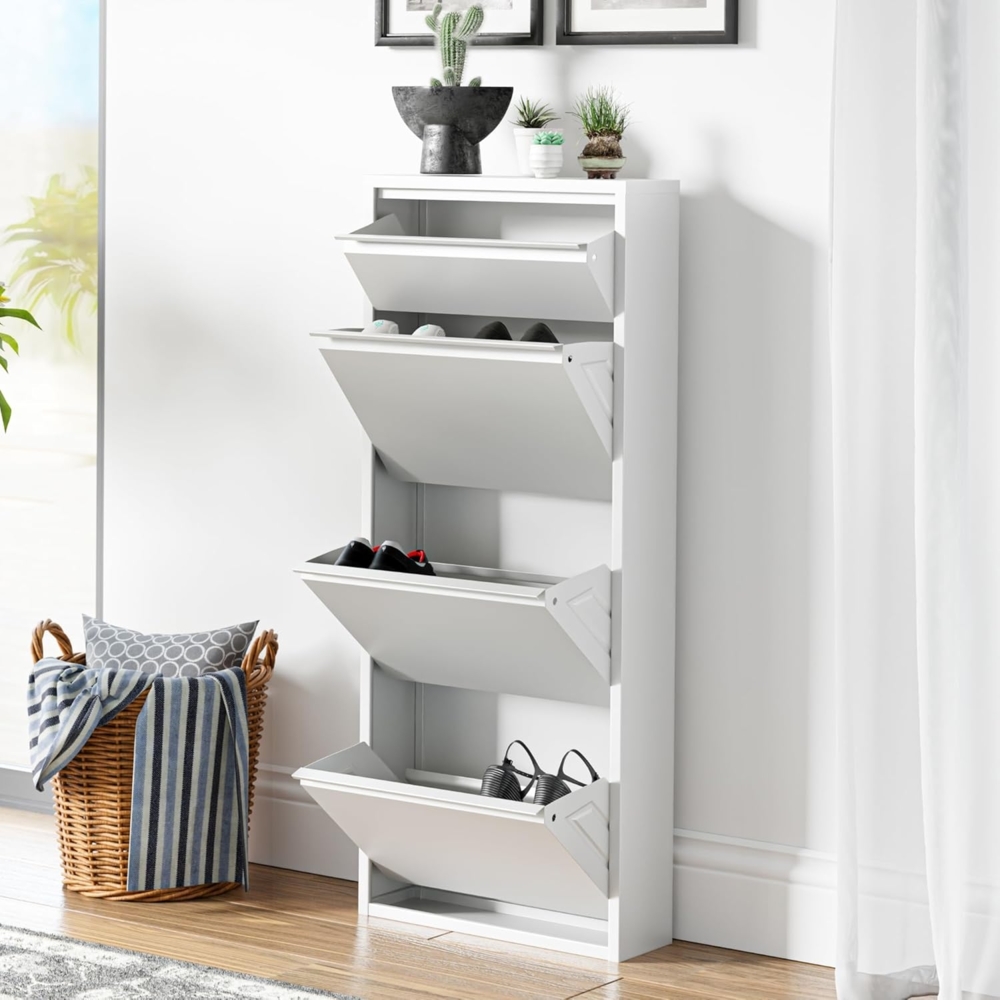 Schuhkipper Sokndal mit 4 Klappen Weiß [en. casa] Bild 1