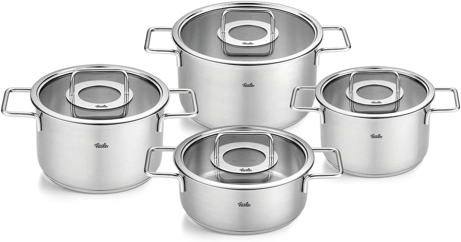 Fissler Topf-Set Fissler Pure Collection, Edelstahl 18/10 (Set, 4-tlg, Kochtopf 16/20/24 + Bratentopf 20cm), Made in Germany Bild 1