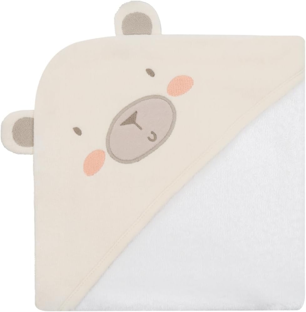 Kikkaboo Kapuzenhandtuch 90 x 90 cm, Babyhandtuch mit Kapuze, 100% Baumwolle beige Bild 1