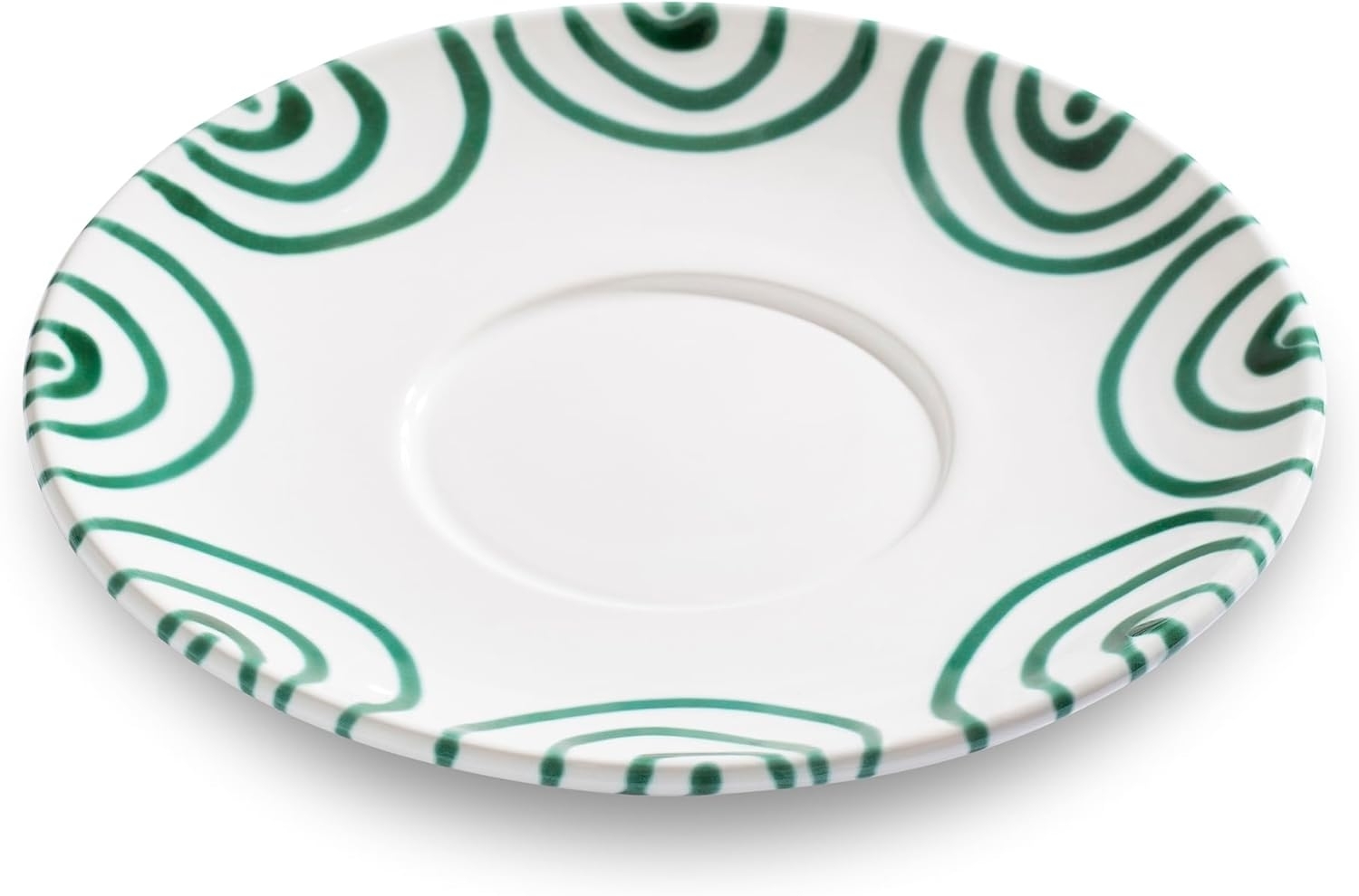 Gmundner Keramik Grüngeflammt, Unterteller Teetasse Maxima (Ø18cm) Bild 1