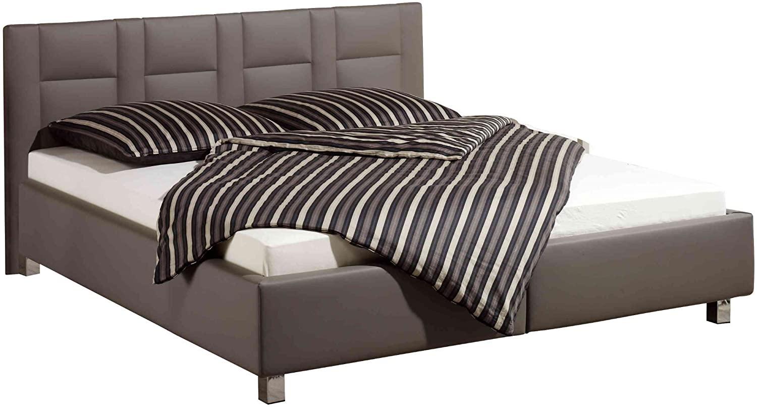 Maintal Polsterbett Keo, 180x200 cm, Kunstleder, Bettgestell ohne Matratze, taupe Bild 1