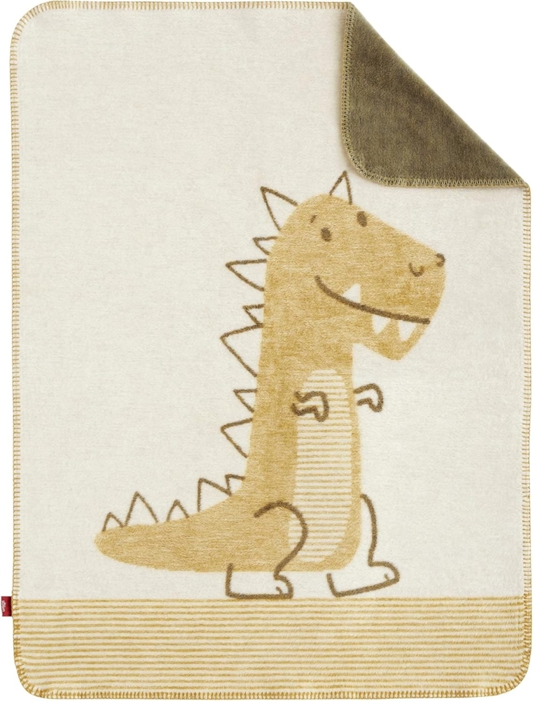 Wohndecke Jacquard Decke s.Oliver Junior, s.Oliver, Dinosauriermotiv, Kuscheldecke Bild 1