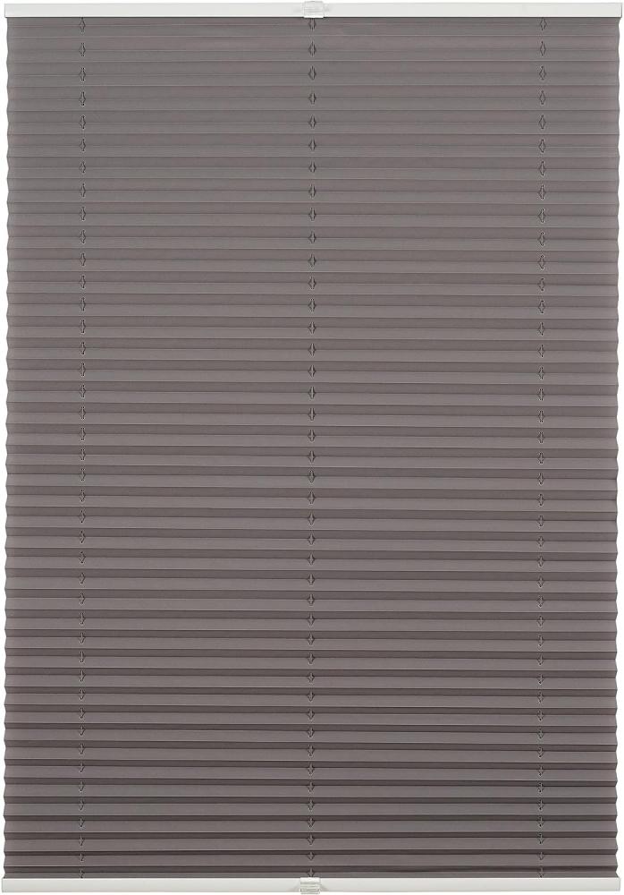 ondeco Plissee ohne Bohren mit Klemmträger viele Farben, Sonnenschutz für Fenster innen, Lichtschutz und Blickdicht, Plissee klemmfix Faltrollo Sichtschutz für Tür - Hellgrau - 85x130 cm Bild 1