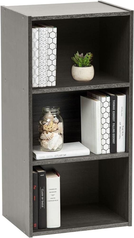 Movian, Mittleres 3-stöckiges Bücherregal/Holzregal/Würfel-Bücherregal/Bücherschrank/Schrank mit Regalen, Modulares DesignBüro, Wohnzimmer, Eingang - Module Shelf - MDB-3 - Graue Eiche Bild 1