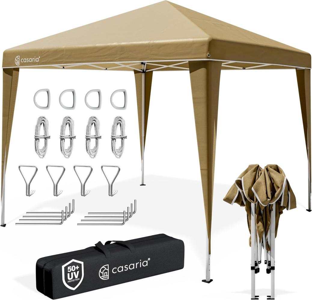 Deuba Pavillon Capri 3x3m wasserdicht Pop-Up inklusive Tasche UV-Schutz 50 plus Faltpavillon Gartenzelt Partyzelt Creme Farbauswahl 105734 Polyester Faltpavillon Bild 1