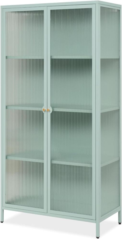 Metall Vitrine Maram in mintgrün 80 x 160 cm Bild 1