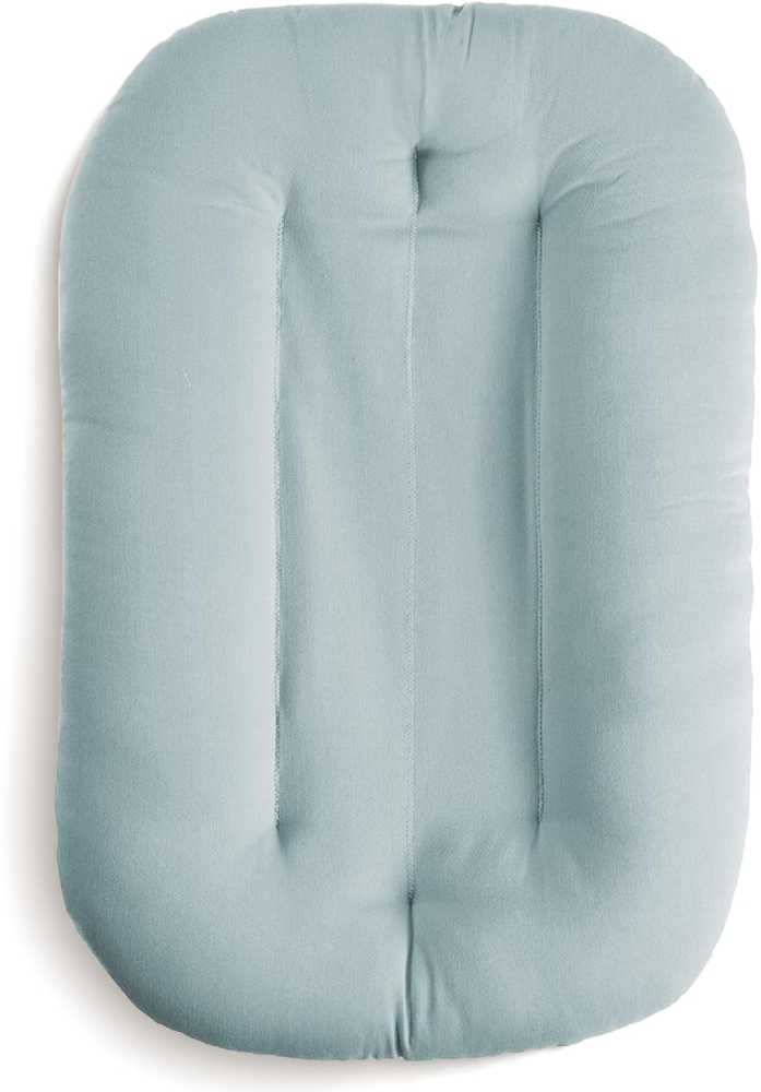 Snuggle Me® Babynest (0-9 Monate) - Premium Babynestchen Neugeborene, Bio-Baumwolle mit Faserfüllung, Ungepolsterte Mitte, die Umarmungen imitiert, 100% Maschinenwaschbar, Inkl. Reisetasche (Slate) Bild 1