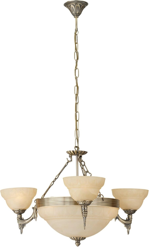 Eglo 85857 Kronleuchter Marbella brüniert Glas alabaster champagner 6-flammig Ø 74cm Bild 1