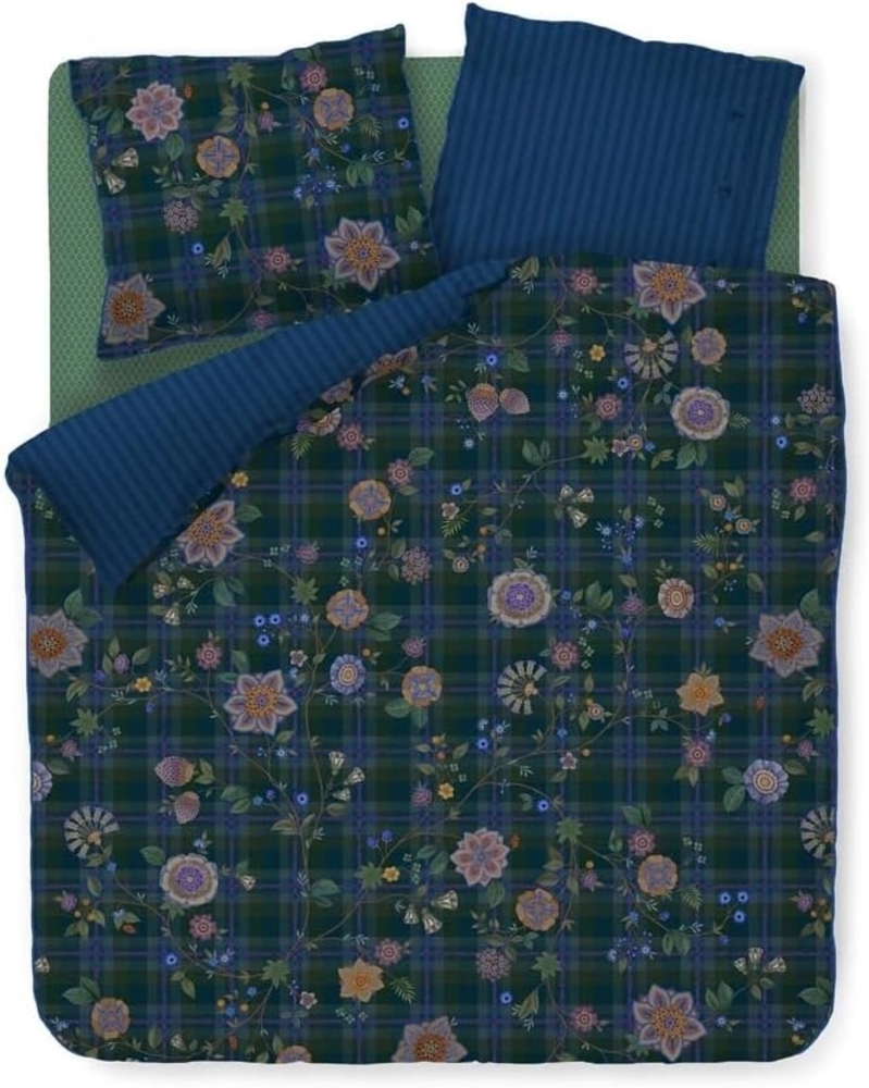 Pip Studio Bettwäsche Flores Felices Dark Blue Perkal 200 x 200 + 2x 80 x 80 cm Bild 1