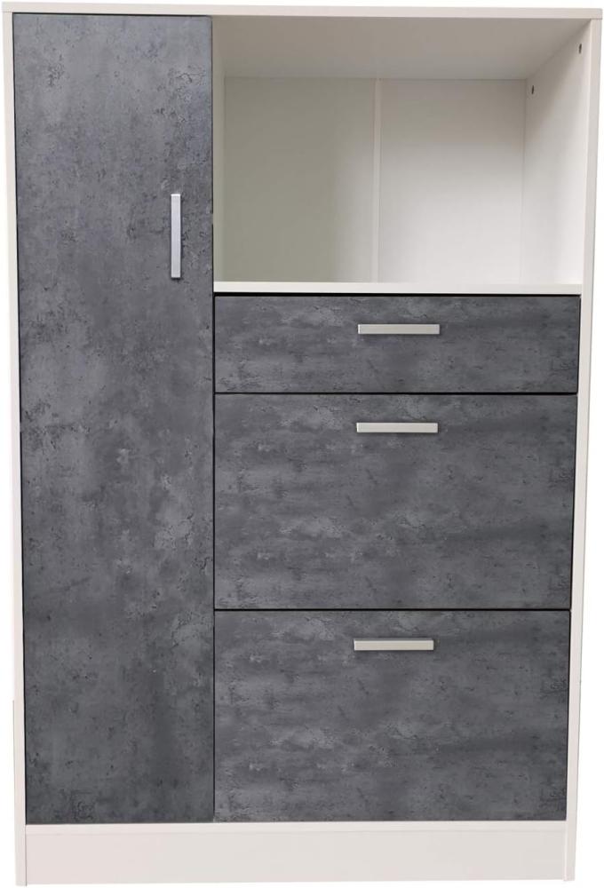 HTI-Living Hochschrank Küchenschrank Weiß-Beton Blanca L (Stück, 1-St, 1 Küchenschrank) Mehrzweckschrank Bild 1