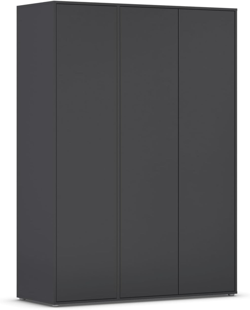 Rauch Möbel Nabila, Drehtürenschrank, Kleiderschrank, Kleiderschränke, Garderobe, 3-türig, Push-to-Open, Farbe Grau metallic, 140x194x53cm Bild 1