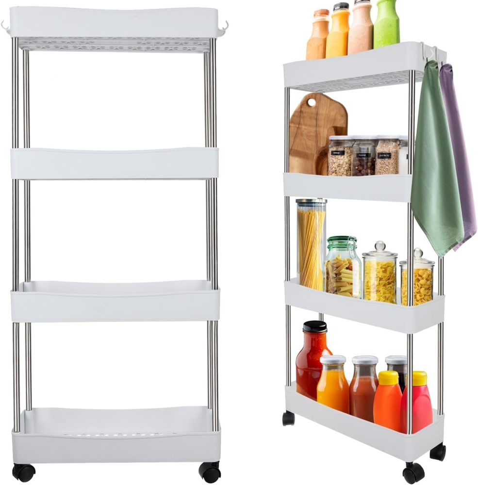 Ruhhy Badorganizer Küchenorganizer Badregal Regal (Spar-Set, 1 St, praktisch mobil), Vier drehbare Schwenkräder Bild 1