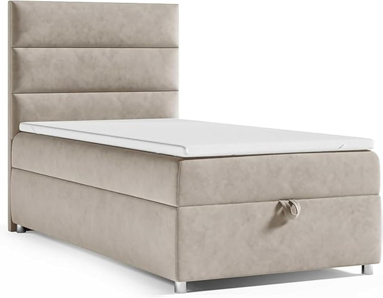 Best for Home Boxspringbett K4 SINGLE mit Bettkasten (Beige 90x200) Bild 1