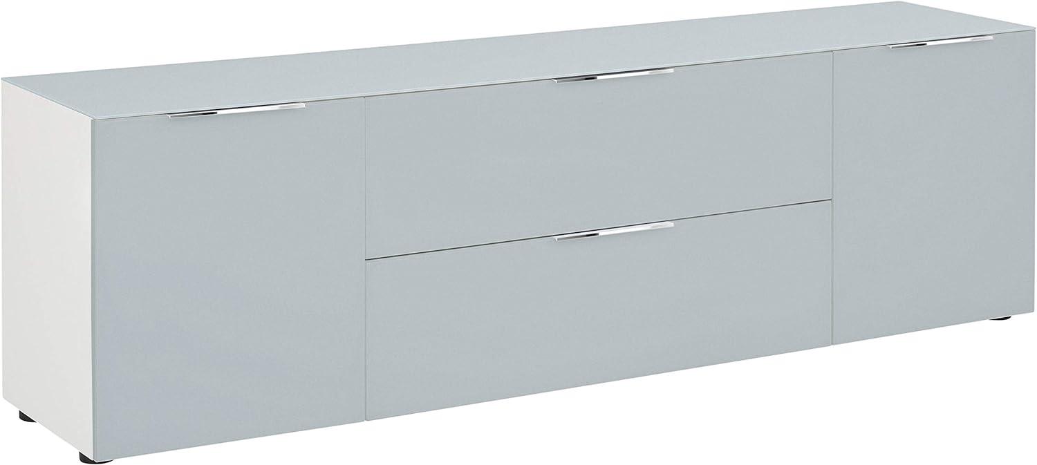 Maja Lowboard 7823 Weiß Matt - Glas Seidengrau Matt Bild 1