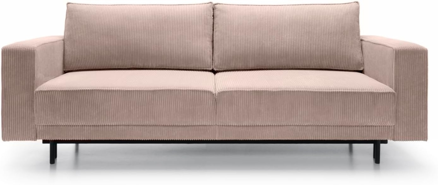 Sofa mit Schlaffunktion Rodario mit Bettkasten, Easy-Clean-Cordbezug in Beige Bild 1