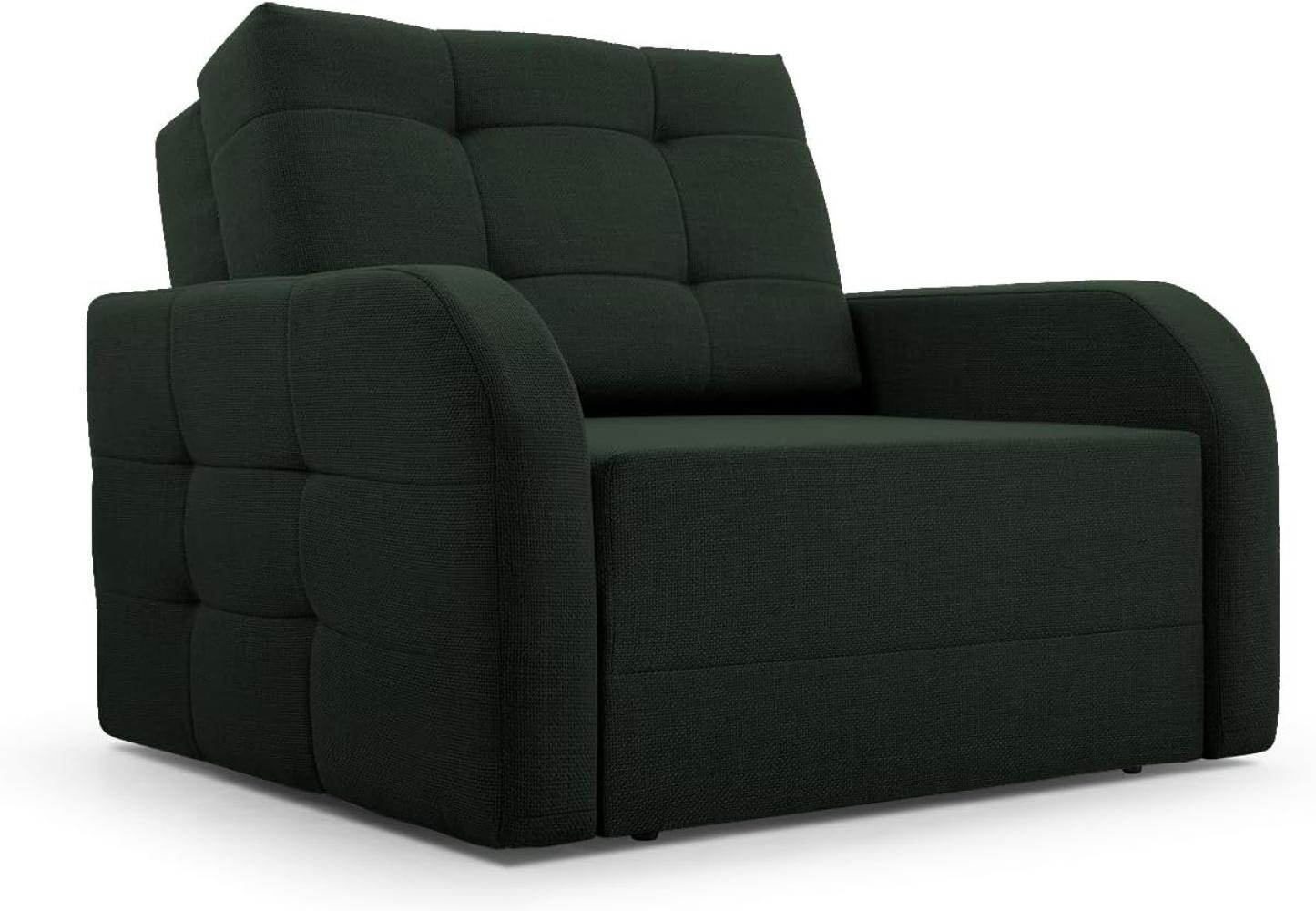 MOEBLO Kindersofa Porto 80, Schlafsessel Sofa Sessel Jugendsofa Schlafsofa 1-Sitzer Gästebett, mit Schlaffunktion, mit Bettkasten, Dunkelgrün Bild 1