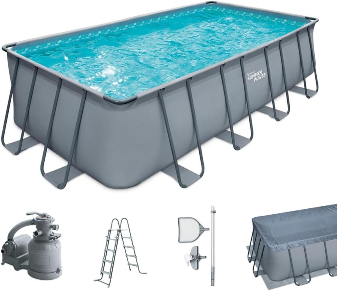 Summer Waves Elite Frame Pool | Aufstellpool rechteckig | Komplettset | Grau | 549x274x132 cm Bild 1