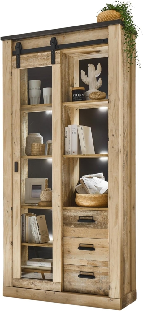 Vitrine Stove in Used Wood hell 93 x 201 cm Bild 1