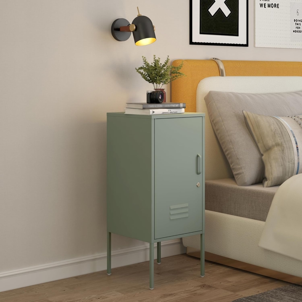 Nachtschrank Hausjärvi 82x35x35 cm Stahl Mintgrün [en. casa] Bild 1