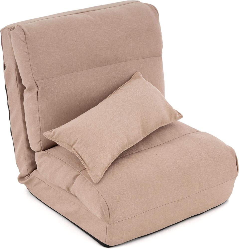 Schlafsessel 220x60x14 cm verstellbar Comfort Jugendsessel Gästebett klappbar Sitzsack Klappbett Sessel mit Kissen Bodensofa Lounger Einzelsofa Multifunktionsstuhl Farbe wählbar (Khaki) Bild 1