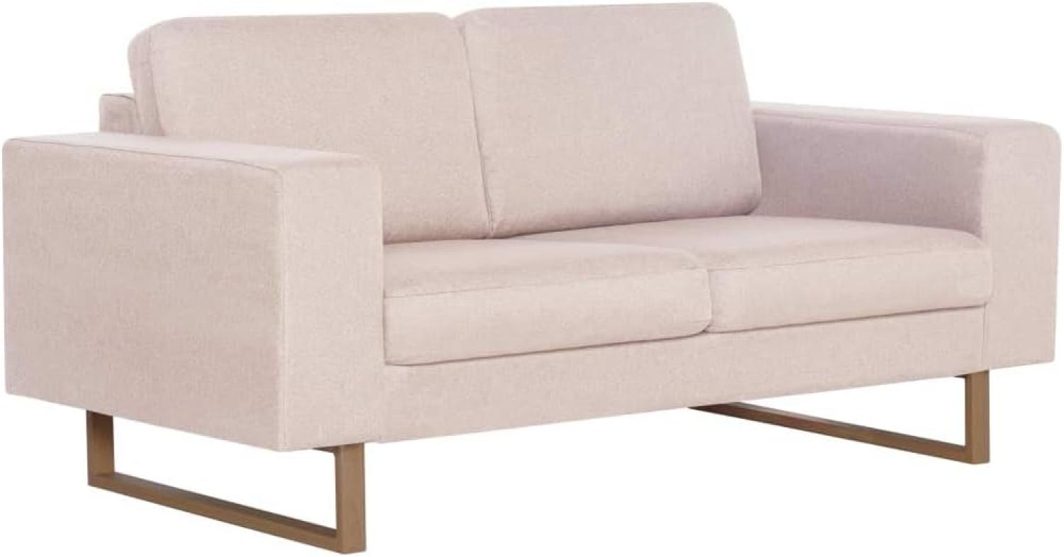 vidaXL 2-Sitzer-Sofa Stoff Cremeweiß 281381 Bild 1