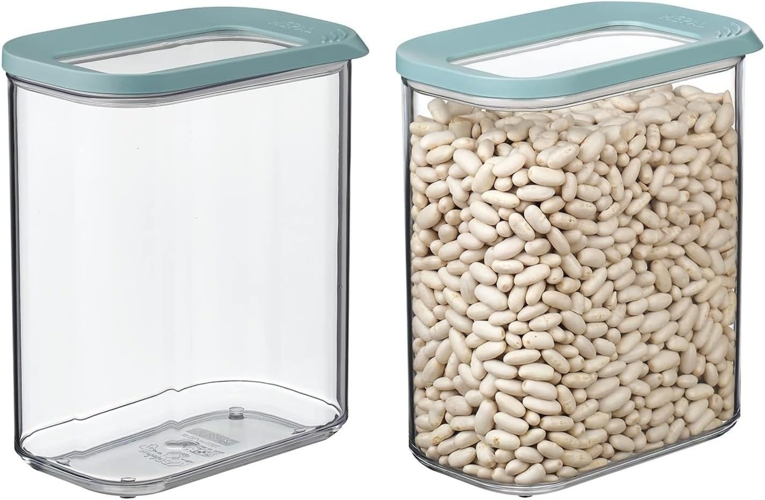 Mepal | 2-teiliges Set Vorratsdosen mit Deckel | Lebensmittelbehälter Rechteckige | Küchenorganizer aus Kunststoff | Vorratsbehälter Luftdicht | 2 x 1500 ml | Nordic Green Bild 1