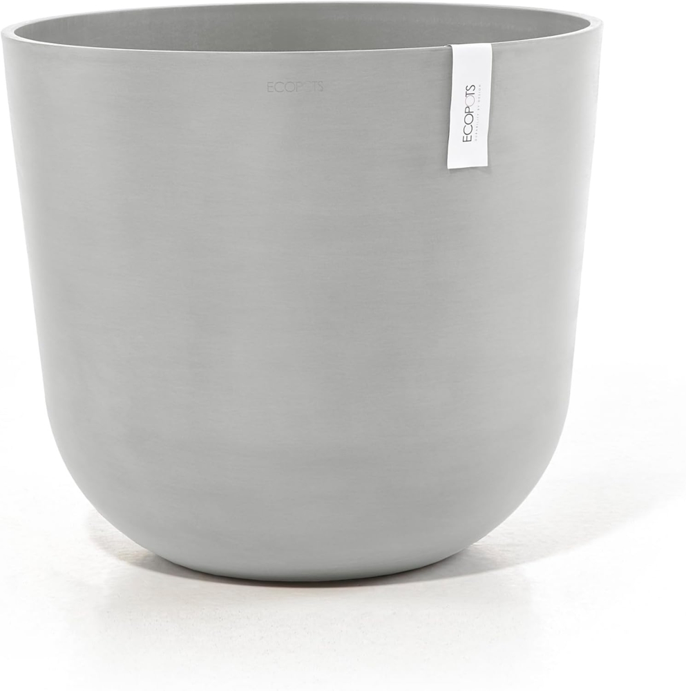 ECOPOTS Blumentopf Oslo 55 + Wassersystem Weißgrau, für innen und außen: frostsicher, bruchsicher und lichtbeständig Bild 1