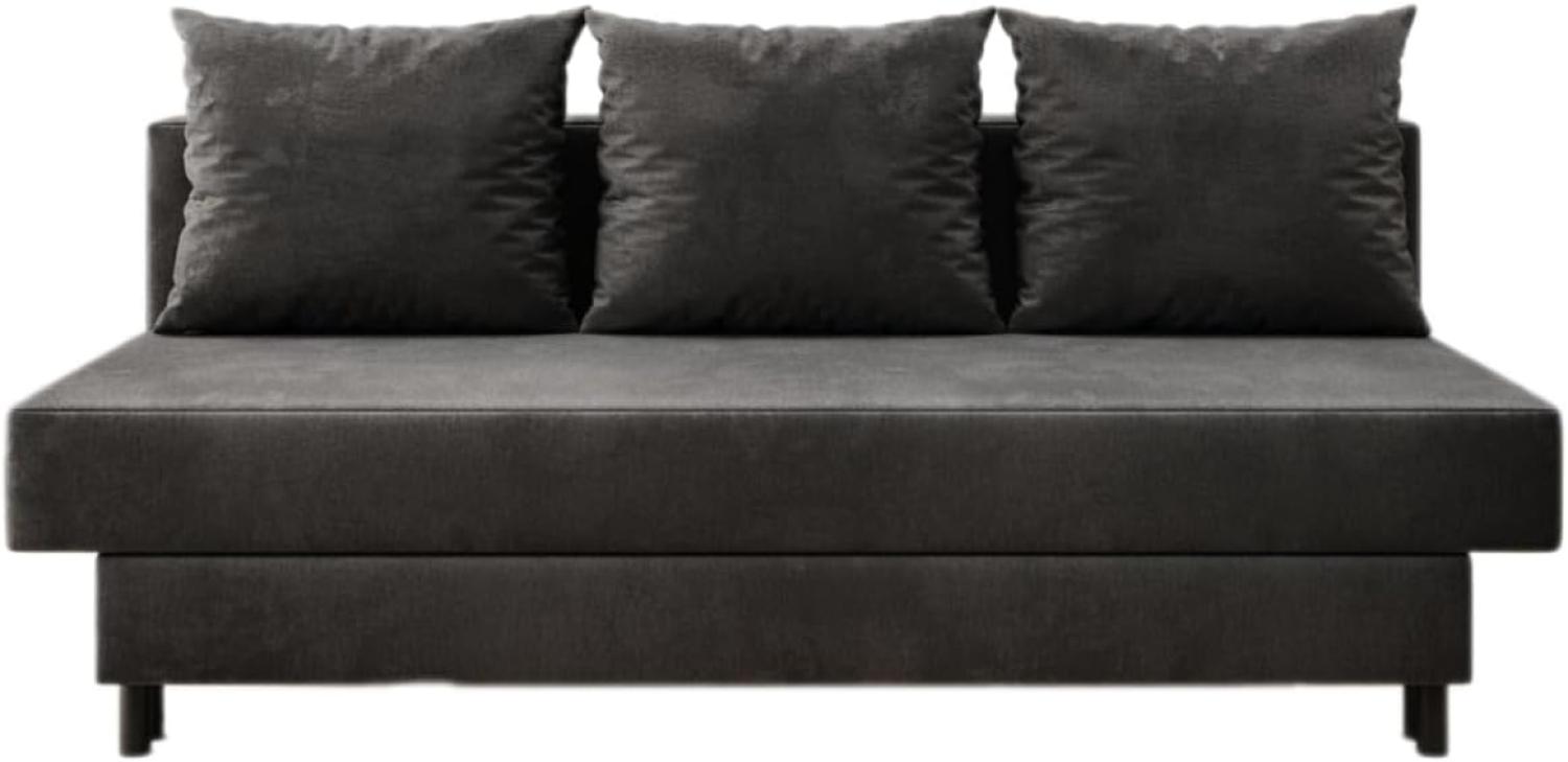 Designer Sofa Lino mit Schlaffunktion Samt Anthrazit Bild 1