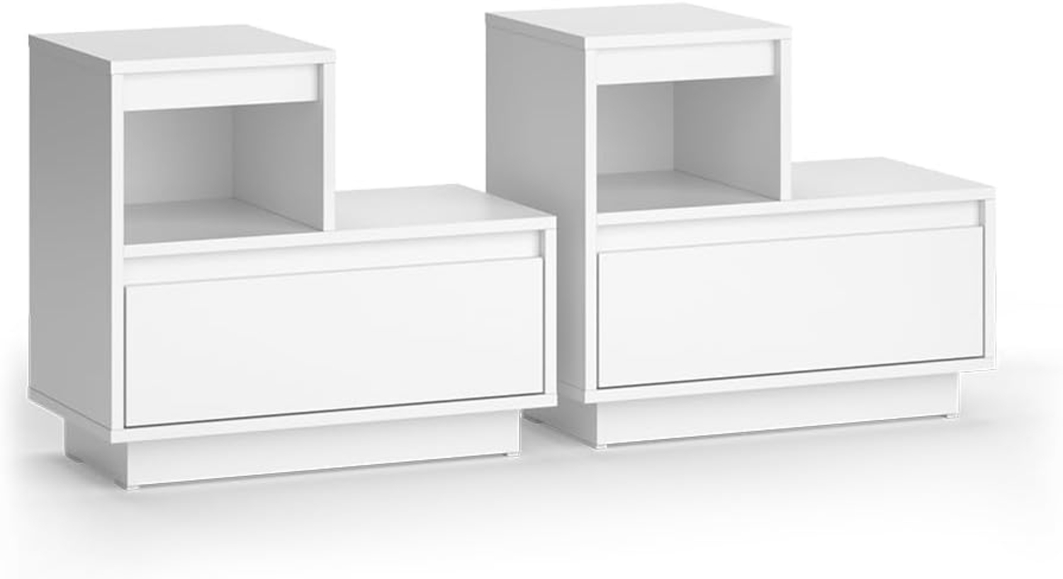 Vicco Nachtschrank Tina, Weiß, 59.4 x 53.2 cm 2er Set Bild 1