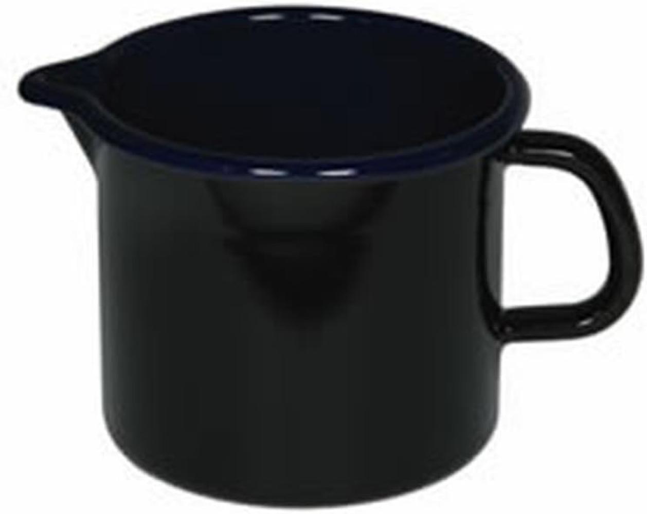 Riess Classic Schnabeltopf Ø14cm 1,7 Liter Schwarz-Blau Emaille Induktion Bild 1