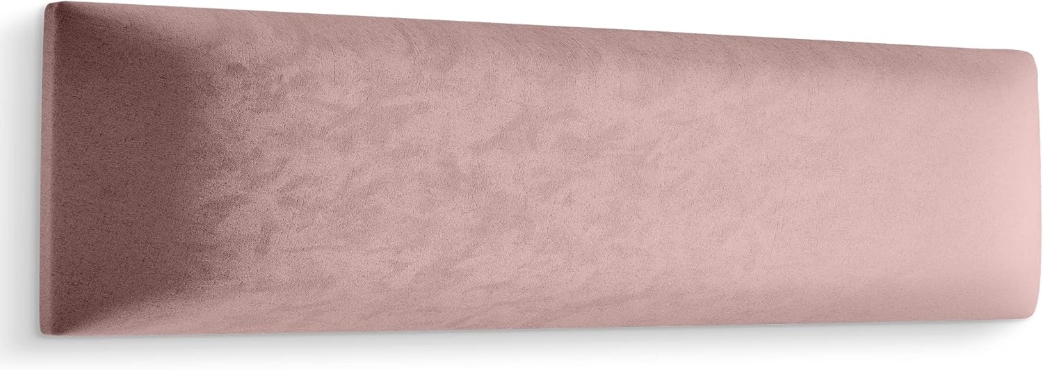 Muralo Samt Wandkissen Stoff Polsterpaneel Schlafzimmer Wohnzimmer Bett Wandpolster Bettkopfteil Lendekissen Modern Luxus Gepolstert Polster Paneel (Hellrosa, 80x20 cm) Bild 1