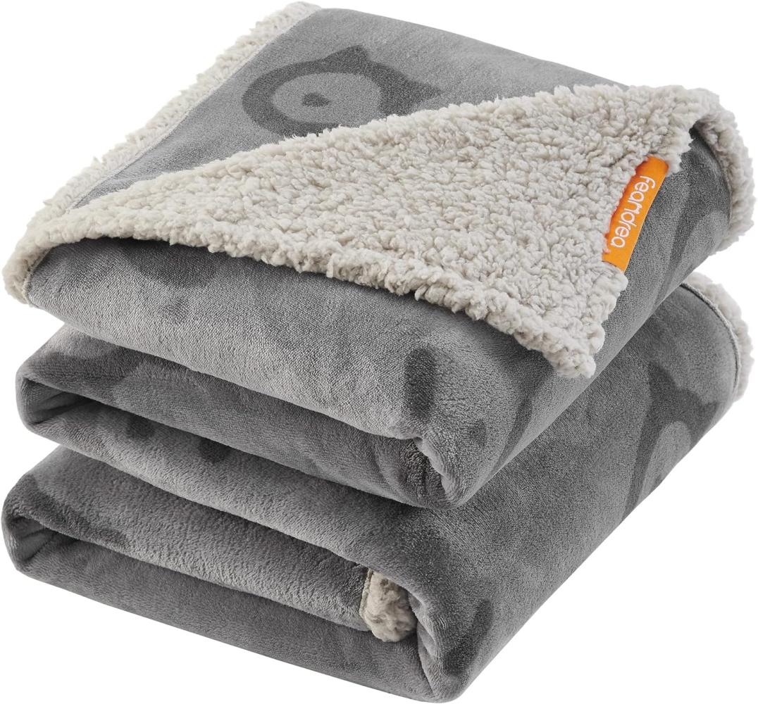 Feandrea wasserdichte Hundedecke, Sherpa Fleece Haustier Decke für große und extra große Hunde, Katzen, 203 x 152 cm, XXL, maschinenwaschbar, beidseitiger Sofabezug-Schutz, grau PPB080G01 Bild 1