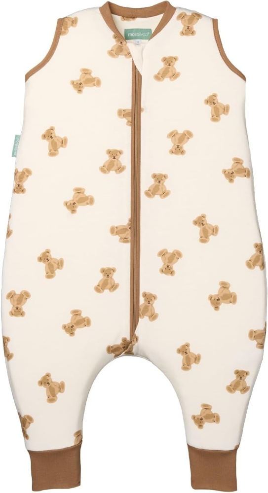 molis&co - Baby Schlafsack mit Füßen - Ideal für Frühling und Herbst - Babyschlafsack mit Füßen 1 tog - Leicht gepolstert - 100% Baumwolle (Oeko-TEX 100), Premium Qualität - Teddy (100 cm) Bild 1