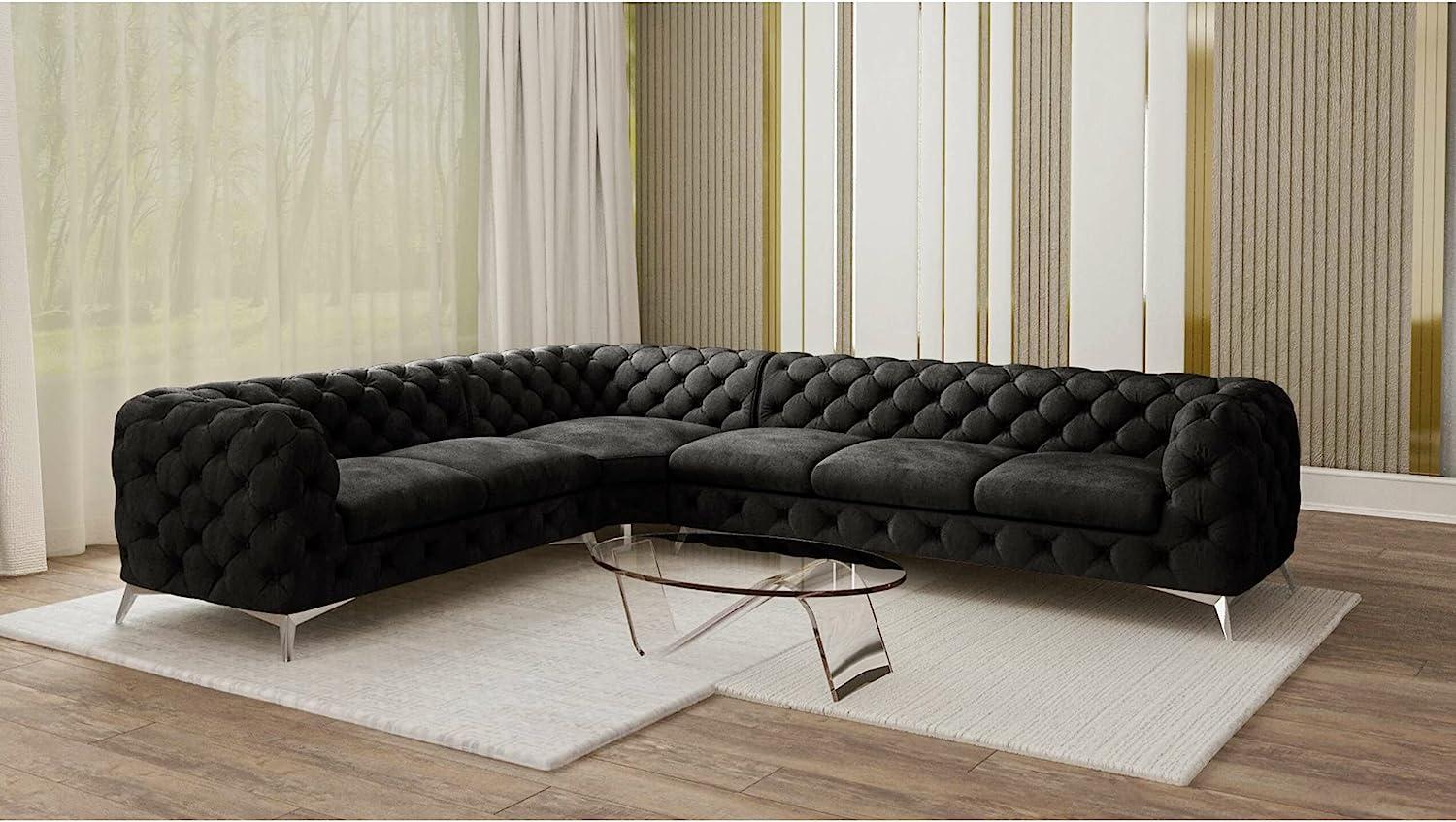 Stylefy Hawana Ecksofa Kunstleder CAYENNE Schwarz Links Bild 1