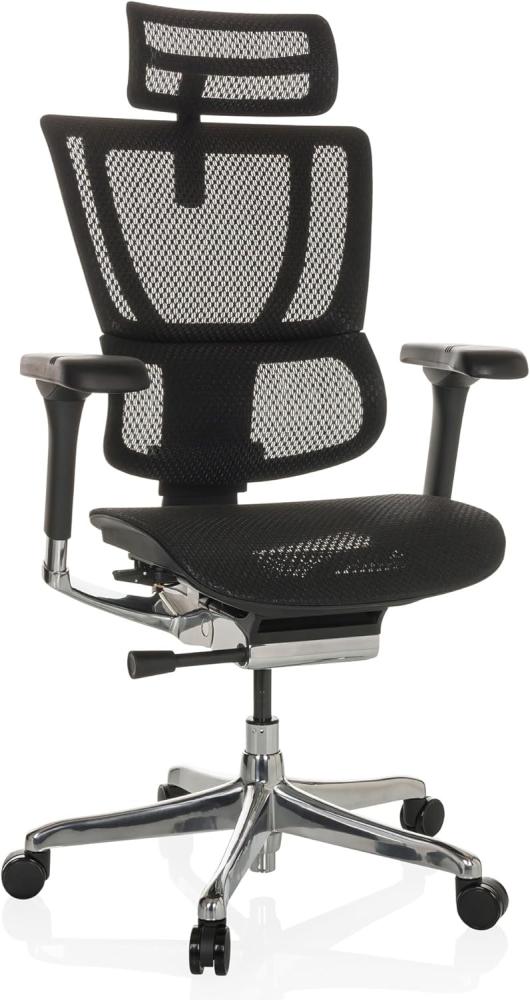 hjh OFFICE Bürostuhl ERGOHUMAN Slim I Netz ergonomischer Bürosessel mit Flexibler Lordosenstütze, Schwarz, 652288 Bild 1