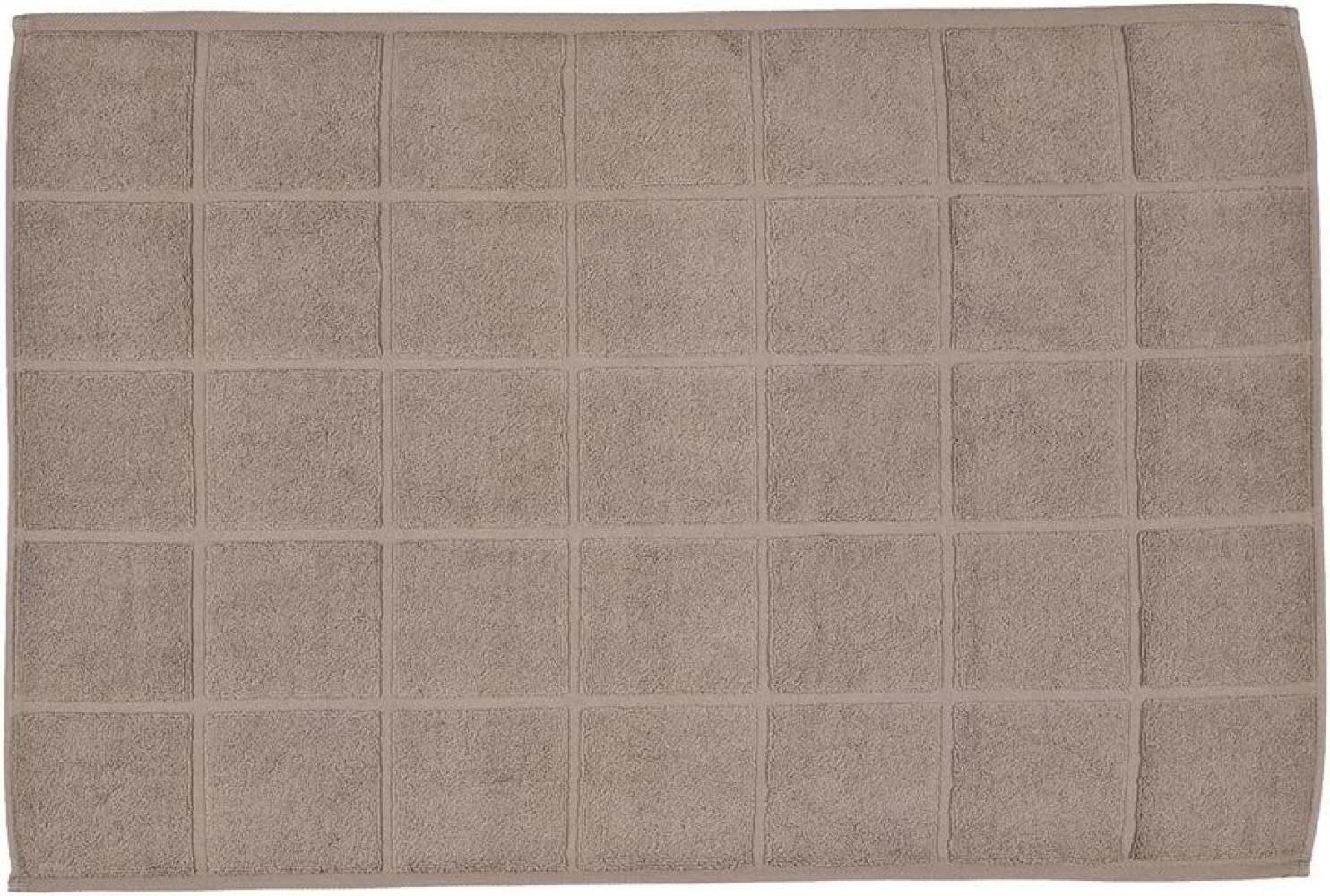 Ross Uni-Zwirn Frottier Badematte Karofond|60x100 cm| cappuccino Bild 1