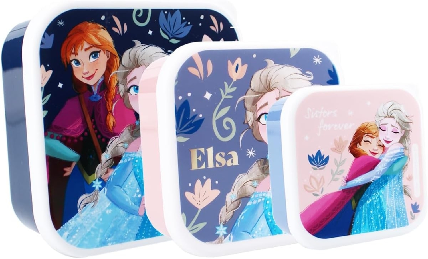 Frozen II Snackbox – 3-in-1 Brotdose mit Anna & Elsa für Kinder Bild 1