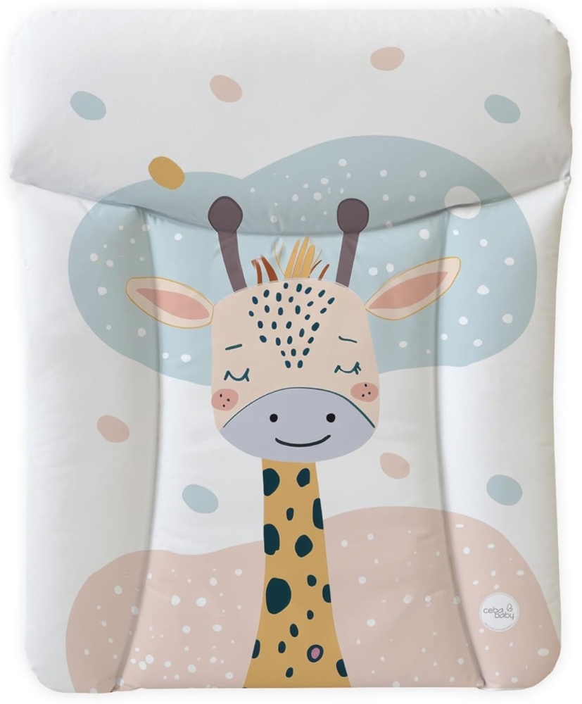 Ceba Baby® weiche Wickelauflage 50x70 cm - Baby Wickelunterlage - Wickeltischauflage für Junge und Mädchen - Wasserdicht, abwaschbar - OEKO-TEX® Standard 100 - Made in EU - Träumende Giraffe Bild 1