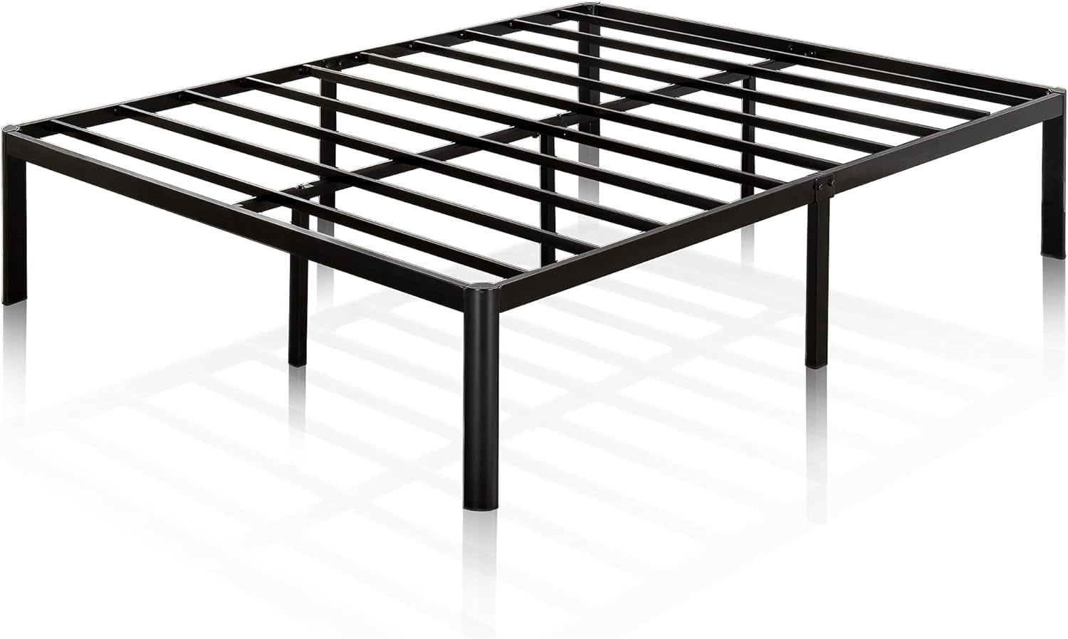 Zinus Van Bett 140x190 cm – Bettgestell 41 cm hoch mit Stauraum unter dem Bett – Plattformbett aus Metall – Schwarz Bild 1